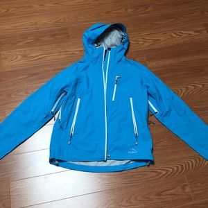 L.L.Bean womens small rain coat jacket shell blue